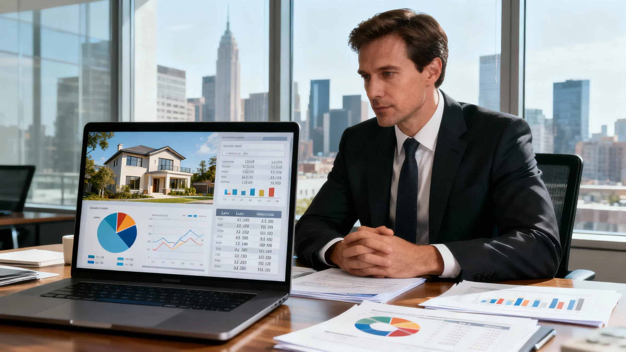 Real Estate Investor Analyzing Loan Options